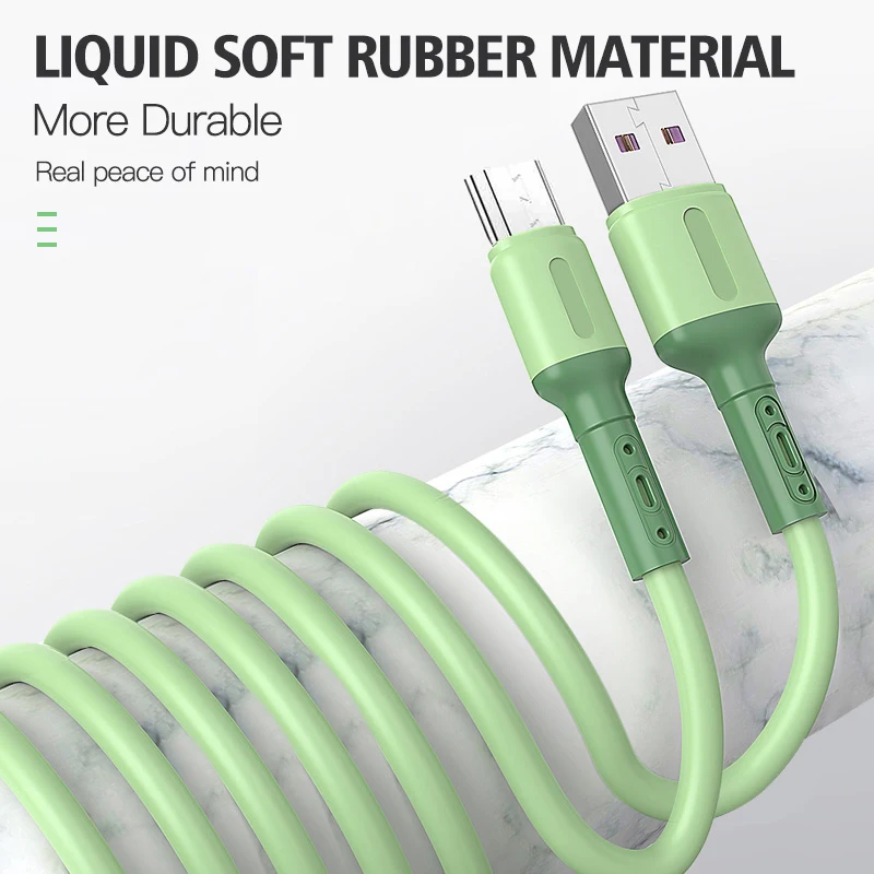 5A Fast Charging USB Type C Cable Liquid Soft Silicone Mobile Phone Cable USB-C Data Cord For Samsung Huawei Xiaomi Micro Kable
5A Fast Charging USB Type C Cable Liquid Soft Silicone Mobile Phone Cable USB-C Data Cord For Samsung Huawei Xiaomi Micro Kable
