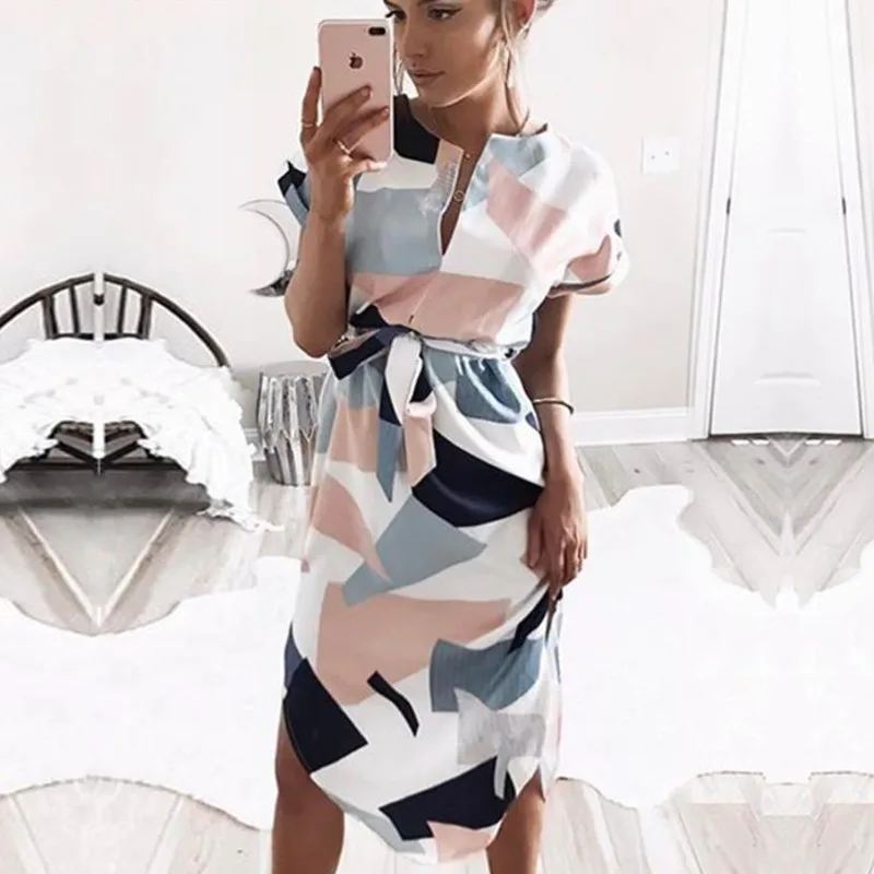 Women Casual Midi Party Dress Geometric Print Summer Boho Beach Dress Loose Batwing Sleeve Dress Vestidos New 2020 Plus Size 3XL
Women Casual Midi Party Dress Geometric Print Summer Boho Beach Dress Loose Batwing Sleeve Dress Vestidos New 2020 Plus Size 3XL