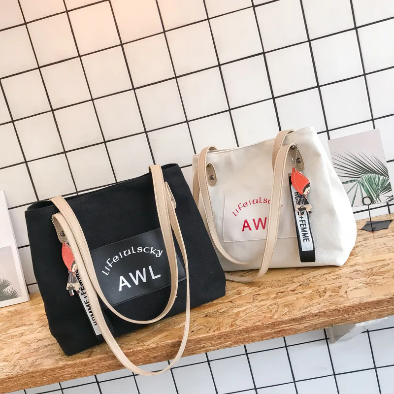 Ladies Fashion Canvas Cute Pendant Reusable Tote Handbag Large Capacity Leisure Shopping Travel Beach Shoulder Bag For Women
Ladies Fashion Canvas Cute Pendant Reusable Tote Handbag Large Capacity Leisure Shopping Travel Beach Shoulder Bag For Women