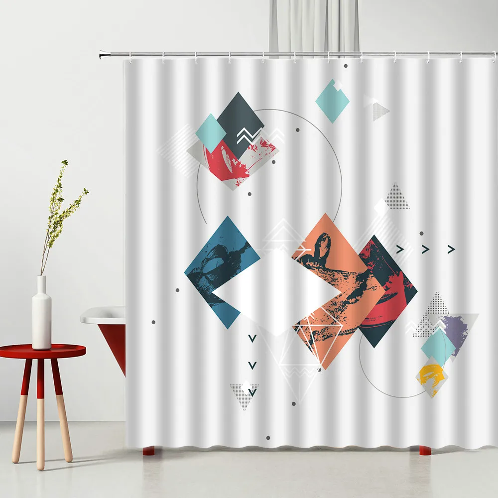 Geometry Shower Curtain Colorful Geometric Pattern Waterproof Polyester Fabric Household Products Bathtub Decoration
Geometry Shower Curtain Colorful Geometric Pattern Waterproof Polyester Fabric Household Products Bathtub Decoration