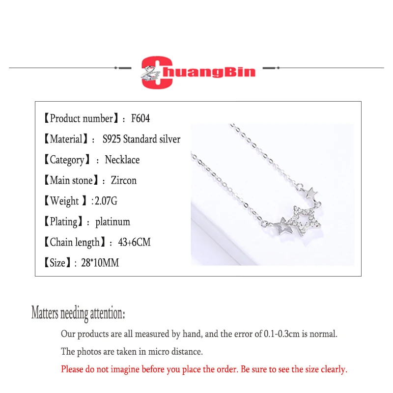 Genuine S925 Sterling Silver Necklace Female Korean Version Wild Star Necklace Micro-inlaid Exquisite Zircon Clavicle Chain
Genuine S925 Sterling Silver Necklace Female Korean Version Wild Star Necklace Micro-inlaid Exquisite Zircon Clavicle Chain