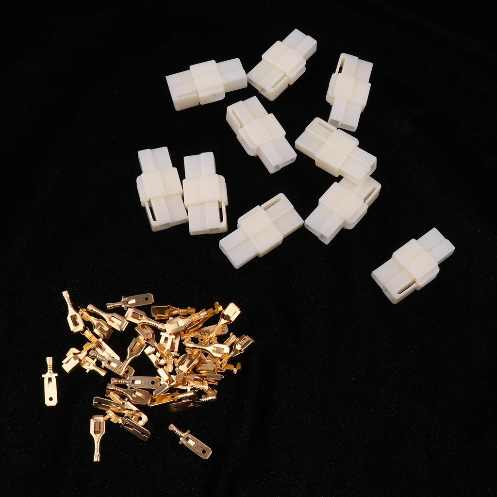 10 комплектов, 2-контактные разъемы 6,3 мм 2 P, блочные розетки для скутеров и мотоциклов, поставляются с одним корпусом
10 комплектов, 2-контактные разъемы 6,3 мм 2 P, блочные розетки для скутеров и мотоциклов, поставляются с одним корпусом