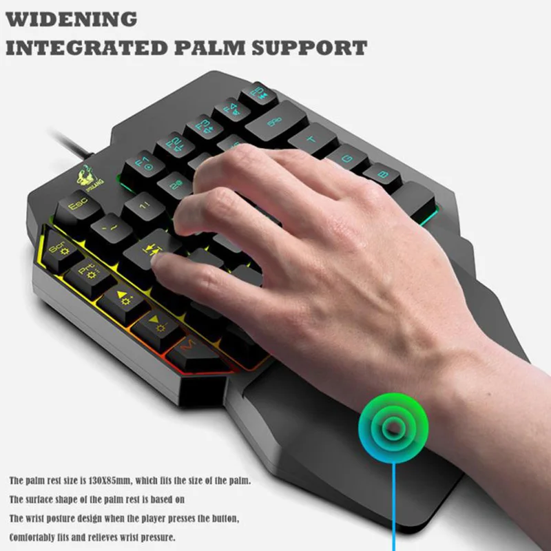 Игровая клавиатура с помощью одной руки мини 39 ключей RGB подсветкой Портативный ПК игровая клавиатура USB Проводная клавиатура Мышь набор дл...
Игровая клавиатура с помощью одной руки мини 39 ключей RGB подсветкой Портативный ПК игровая клавиатура USB Проводная клавиатура Мышь набор дл...