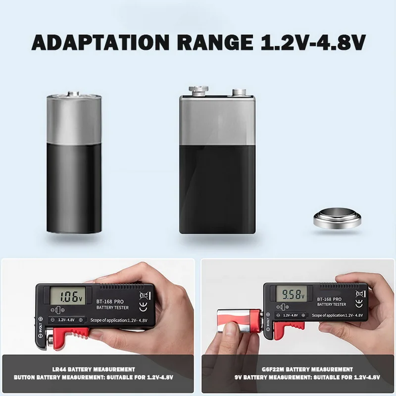BT-168 PRO Digital Battery Capacity Tester Checker For AA AAA C D 9V 1.5V Button Cell Batteries BT168 Power Universal Tester
BT-168 PRO Digital Battery Capacity Tester Checker For AA AAA C D 9V 1.5V Button Cell Batteries BT168 Power Universal Tester