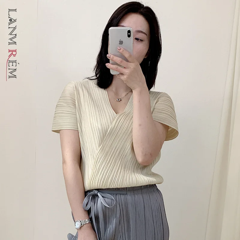 LANMREM 2021 New Short Sleeve Pleated Loose All-match Casual T-shirt Solid Color Fashion Top For Women 2A2872
LANMREM 2021 New Short Sleeve Pleated Loose All-match Casual T-shirt Solid Color Fashion Top For Women 2A2872
