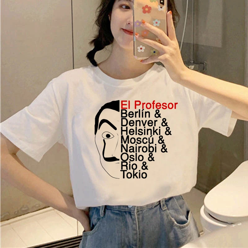 The House of Paper T Shirt New Money Heist Women La Casa De Papel Tshirt Women Casual Dali Mask Casa De Papel T-shirt Top
The House of Paper T Shirt New Money Heist Women La Casa De Papel Tshirt Women Casual Dali Mask Casa De Papel T-shirt Top