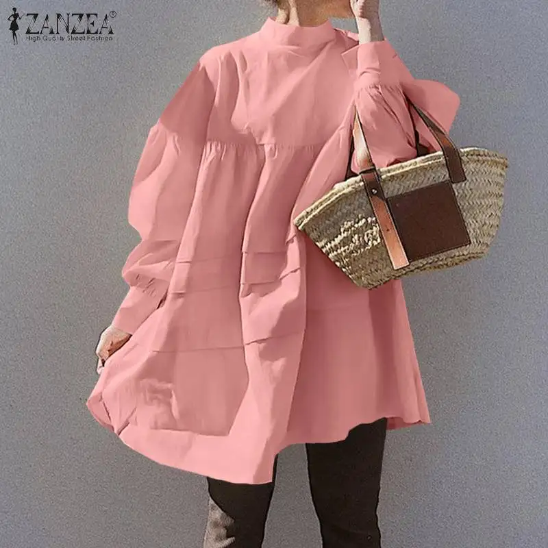 2022 Autumn Patchwork Loose Blusas ZANZEA Elegant Ruffle Tunic Womens Solid Puff Sleeve Tops Fashion Casual Office Lady Blouses
2022 Autumn Patchwork Loose Blusas ZANZEA Elegant Ruffle Tunic Womens Solid Puff Sleeve Tops Fashion Casual Office Lady Blouses