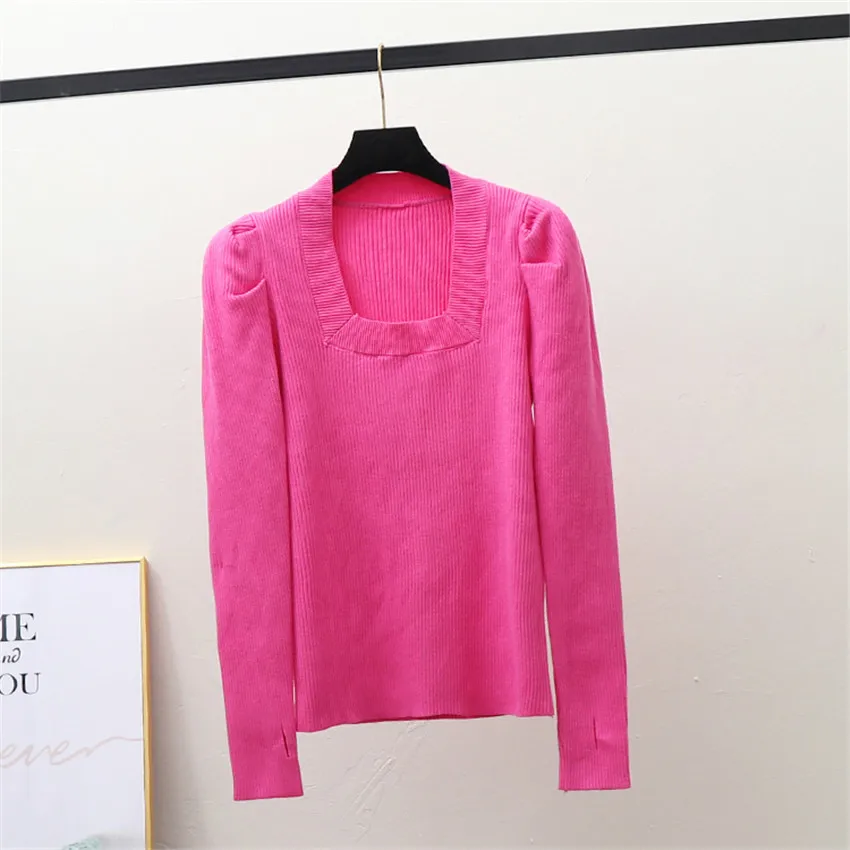 2021 New Puff Sleeve Knitted Sweater Tops Women Candy Color Slim Knitwear Pull Femme Korean Fashion High Quality Jumper
2021 New Puff Sleeve Knitted Sweater Tops Women Candy Color Slim Knitwear Pull Femme Korean Fashion High Quality Jumper