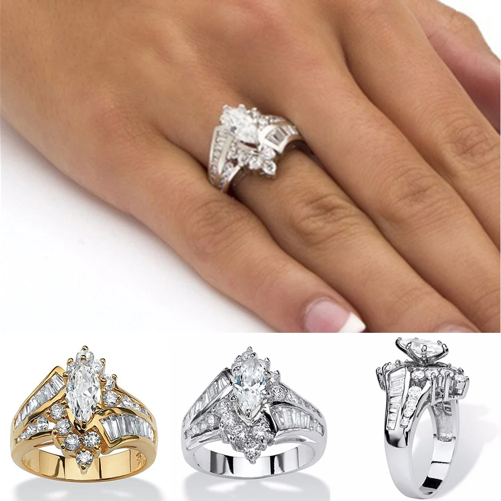 Gold Silver Color Rings for Women Cut Crystal Zircon Diamond Ring Wedding Band Engagement Bridal Finger Decor Party Jewelry Gift
Gold Silver Color Rings for Women Cut Crystal Zircon Diamond Ring Wedding Band Engagement Bridal Finger Decor Party Jewelry Gift