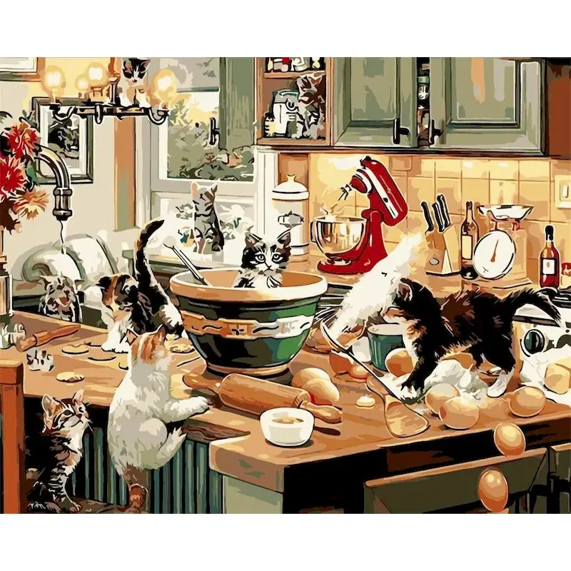 GATYZTORY Frame Picture Kitchen Kitten DIY Painting By Numbers Animals Coloring By Numbers Modern Wall Art Canvas Painting Artwo
GATYZTORY Frame Picture Kitchen Kitten DIY Painting By Numbers Animals Coloring By Numbers Modern Wall Art Canvas Painting Artwo