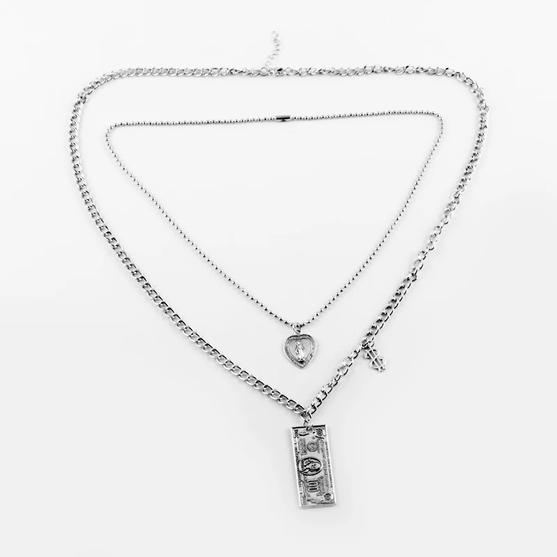 Stainless Steel Titanium Women Necklace US Dollor Blessed Virgin Mary Double-layer цепи брелок Aesthetic Choker Jewelry Gift 
Stainless Steel Titanium Women Necklace US Dollor Blessed Virgin Mary Double-layer цепи брелок Aesthetic Choker Jewelry Gift