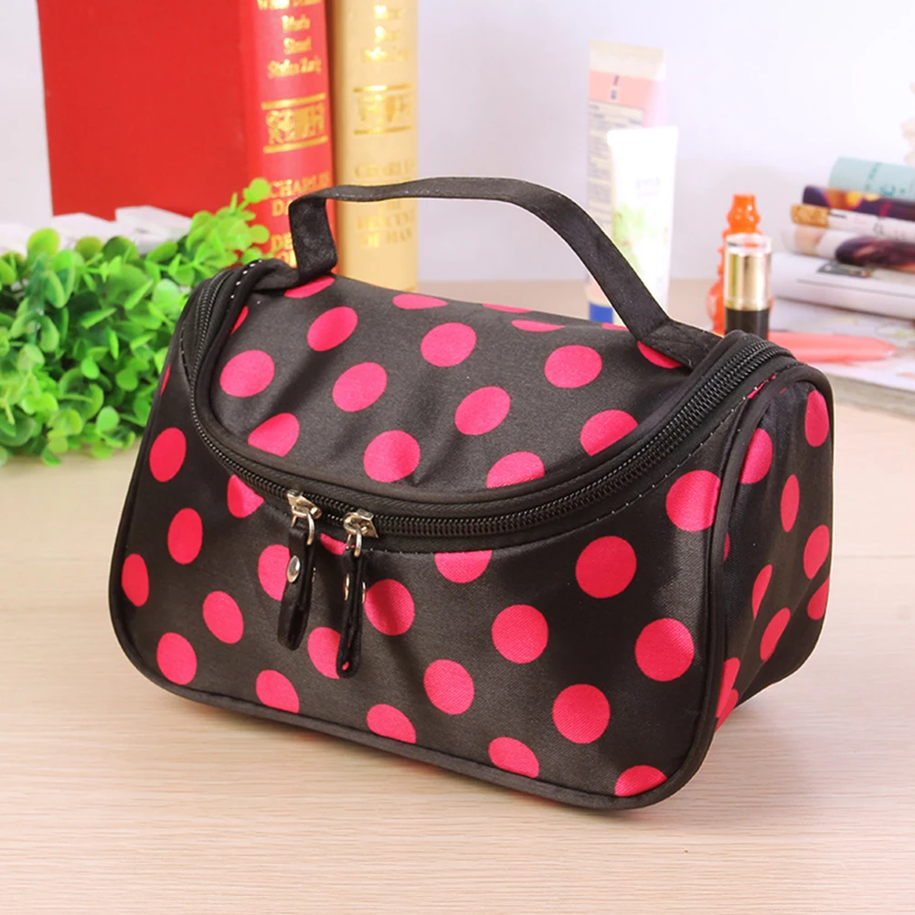 Girls Toiletry Double Zipper Organizer Cute Polka Dot Cosmetic Bag Women Waterproof Travel Storage Fashion Durable Make Up 
Girls Toiletry Double Zipper Organizer Cute Polka Dot Cosmetic Bag Women Waterproof Travel Storage Fashion Durable Make Up