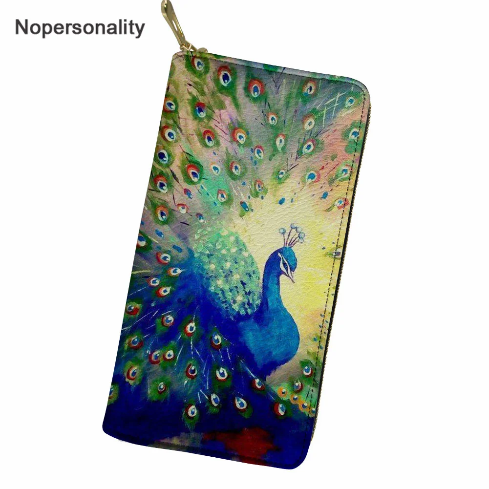 Nopersonality Luxury Wallet Vivid Peacock Print Big Capacity Leather Clutch Casual Female Purse Zipper Banknotes Storage Bag
Nopersonality Luxury Wallet Vivid Peacock Print Big Capacity Leather Clutch Casual Female Purse Zipper Banknotes Storage Bag