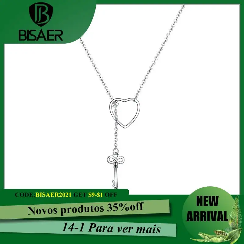 BISAER Necklaces 100% 925 Sterling Silver Open your Heart Pendant Original Love Link Chain For Women Fine Jewelry Gift HSN107
BISAER Necklaces 100% 925 Sterling Silver Open your Heart Pendant Original Love Link Chain For Women Fine Jewelry Gift HSN107