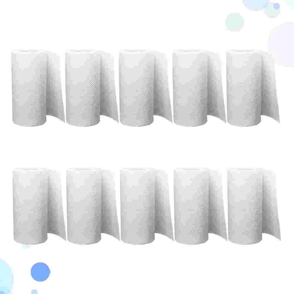 

Кухонное бумажное полотенце, 10 рулонов, водопоглощающая бумага, бумажная салфетка для домашнего повседневного использования (белая)