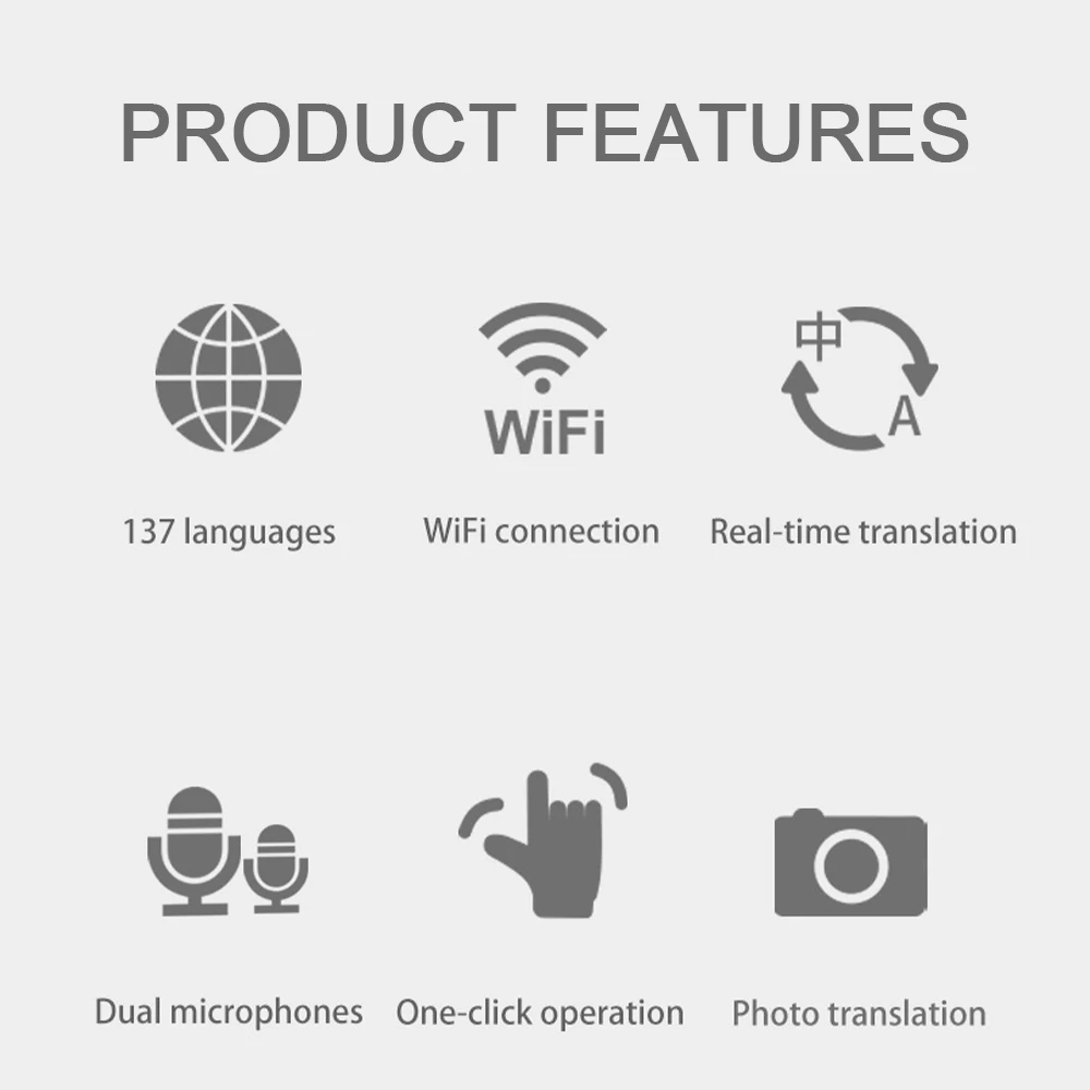 WiFi Language Translator Touch Screen Two-Way Offline Photo Translation Real-Time Voice Translator for 137 Languages
WiFi Language Translator Touch Screen Two-Way Offline Photo Translation Real-Time Voice Translator for 137 Languages