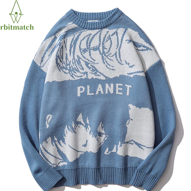 Hip Hop Streetwear Harajuku Sweater Men Women Japanese Style Anime Loose Knitted Sweater Cotton Pullover O-Neck Tops 2021 Autumn
Hip Hop Streetwear Harajuku Sweater Men Women Japanese Style Anime Loose Knitted Sweater Cotton Pullover O-Neck Tops 2021 Autumn