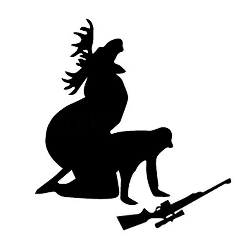 

Elk Hunter Personalized Car Stickers Decals How Ya Like My Meat Now Funny Moose Hunting Hunter PVC Black/Silver,12cm*10cm
