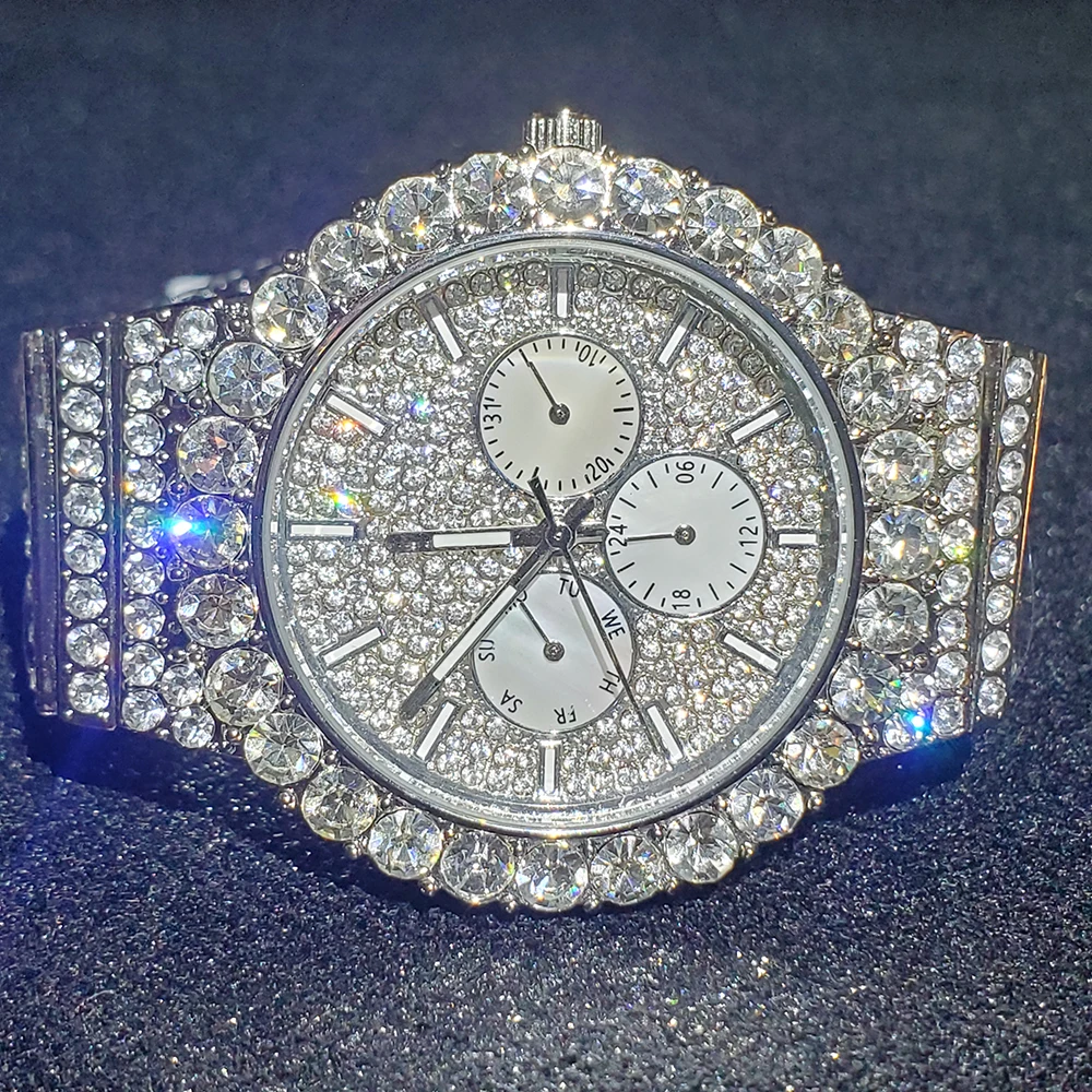 Hip Hop MISSFOX Iced Out Diamond Watch Men Chronograph Silver Mens Watches Quartz Luxury Top Brand Waterproof Fashion Male Clock
Hip Hop MISSFOX Iced Out Diamond Watch Men Chronograph Silver Mens Watches Quartz Luxury Top Brand Waterproof Fashion Male Clock