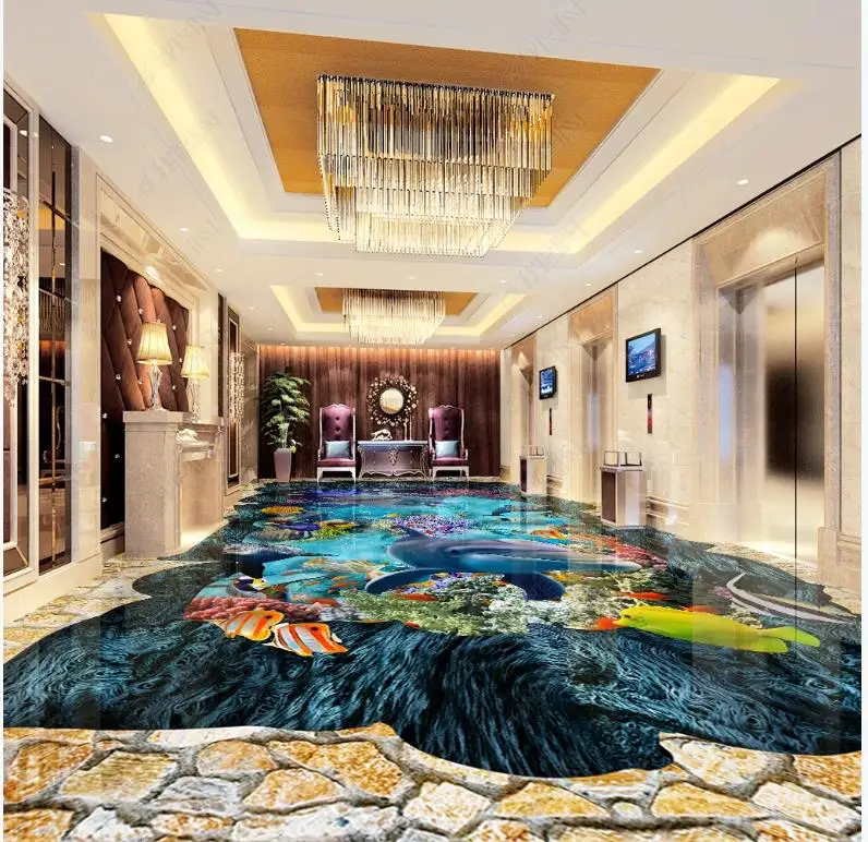 Custom Picture Self-adhesive Flooring wallpaper Ocean World Living Room Bathroom Dolphin mural 3D Floor Painting wall sticker
Custom Picture Self-adhesive Flooring wallpaper Ocean World Living Room Bathroom Dolphin mural 3D Floor Painting wall sticker