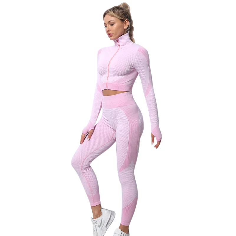 Women Fitness Sport Yoga Suit Seamless Women Yoga Sets Long Sleeve Yoga Clothing Female Sport Gym Suits Wear Running Clothes
Women Fitness Sport Yoga Suit Seamless Women Yoga Sets Long Sleeve Yoga Clothing Female Sport Gym Suits Wear Running Clothes