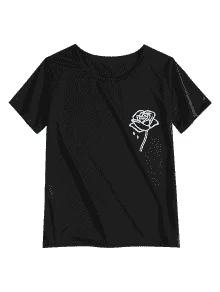 Women's Rose Print T Shirts, Casual Short Sleeve Round Neck Classic Fit Tee Tops
Women's Rose Print T Shirts, Casual Short Sleeve Round Neck Classic Fit Tee Tops