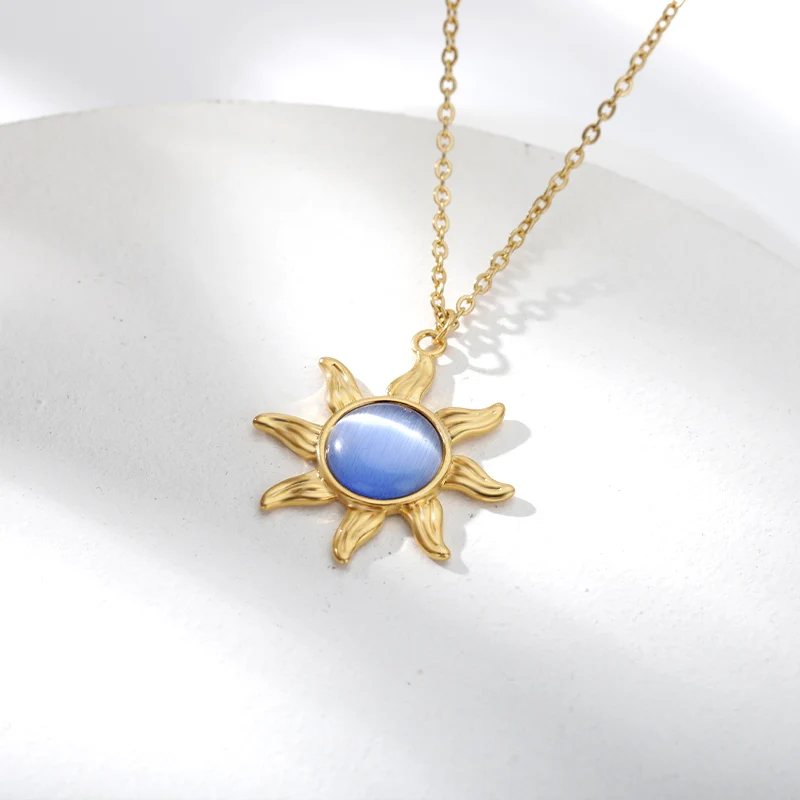 Opal Sun Necklace for Women Stylish Elegant Stainless Steel Necklaces Sun Face Pendant Minimalist Jewelry Gift for Couple
Opal Sun Necklace for Women Stylish Elegant Stainless Steel Necklaces Sun Face Pendant Minimalist Jewelry Gift for Couple