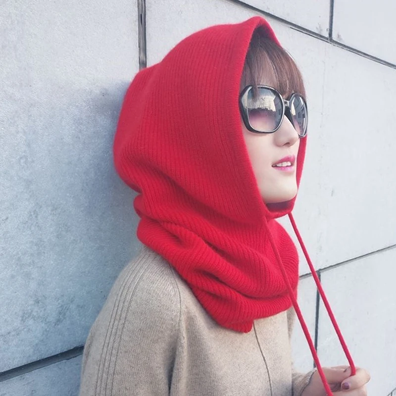 Knitted Hats Woman Casual Warm Hats Winter Wool Solid Color Hooded Neck Collar Elastic Cap Hats Comfortable Thicken Caps
Knitted Hats Woman Casual Warm Hats Winter Wool Solid Color Hooded Neck Collar Elastic Cap Hats Comfortable Thicken Caps