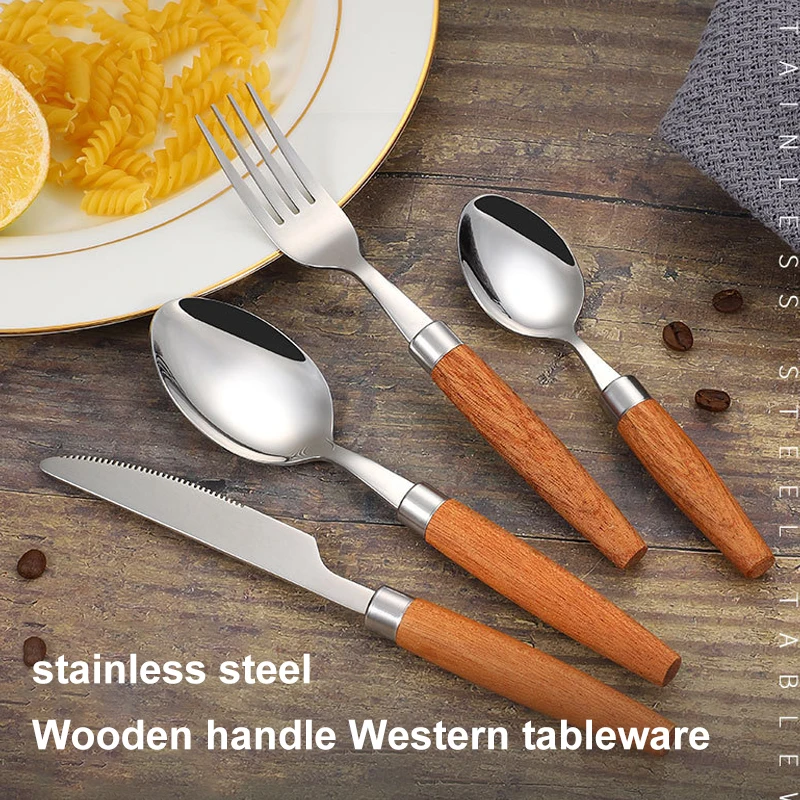 Creative Stainless Steel Knife Fork Spoon Wooden Handle Heat Insulation Anti Scalding Japanese Beech Set Tableware For Home
Creative Stainless Steel Knife Fork Spoon Wooden Handle Heat Insulation Anti Scalding Japanese Beech Set Tableware For Home