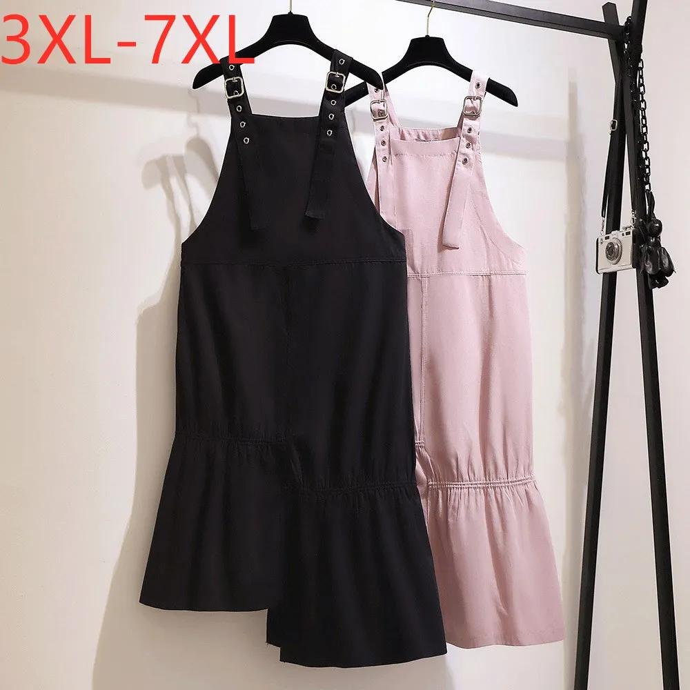 New 2021 ladies summer plus size braces dress for women large loose casual cotton black pink suspender dress 7XL
New 2021 ladies summer plus size braces dress for women large loose casual cotton black pink suspender dress 7XL