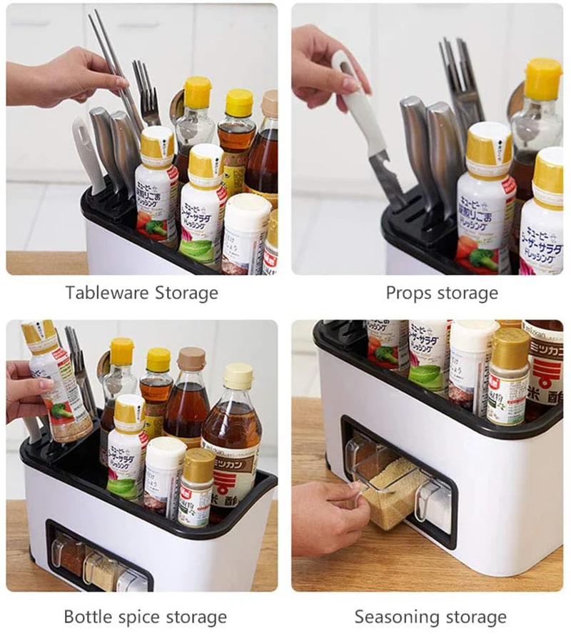 Multifunctional Storage Rack Seasoning Box Organizer Kitchen Spices Sauce Knife Holder Containers Storage closet organizer
Multifunctional Storage Rack Seasoning Box Organizer Kitchen Spices Sauce Knife Holder Containers Storage closet organizer