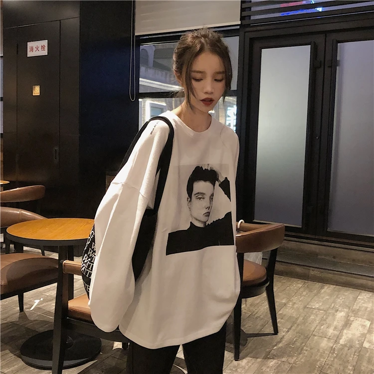character print Korean style spring new oversize long sleeve T-Shirts Women's Clothing Harajuku o-neck casual hipster woman tops
character print Korean style spring new oversize long sleeve T-Shirts Women's Clothing Harajuku o-neck casual hipster woman tops