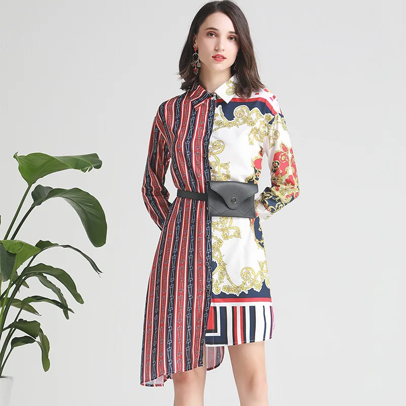 Creative New Irregular Shirt Dress with Suspenders Summer Stripes Exquisite Printed Waist Bag Long Sleeve Dress
Creative New Irregular Shirt Dress with Suspenders Summer Stripes Exquisite Printed Waist Bag Long Sleeve Dress