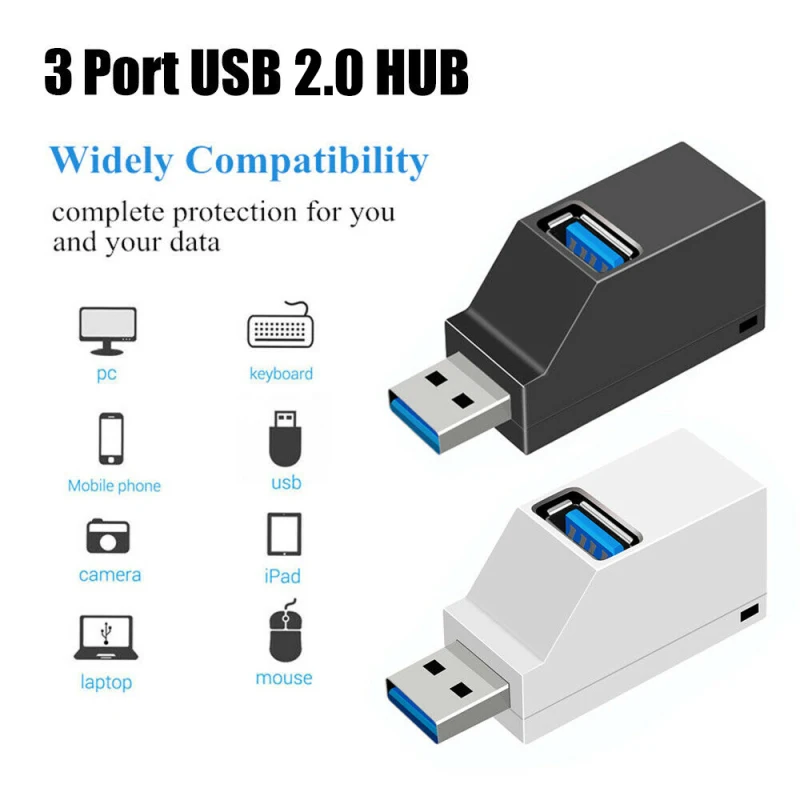 Universal Mini 3 Ports USB 2.0 Hub High Speed Data Transfer Splitter Box Adapter For MacBook Pro PC Laptop Multi-port USB Hub
Universal Mini 3 Ports USB 2.0 Hub High Speed Data Transfer Splitter Box Adapter For MacBook Pro PC Laptop Multi-port USB Hub