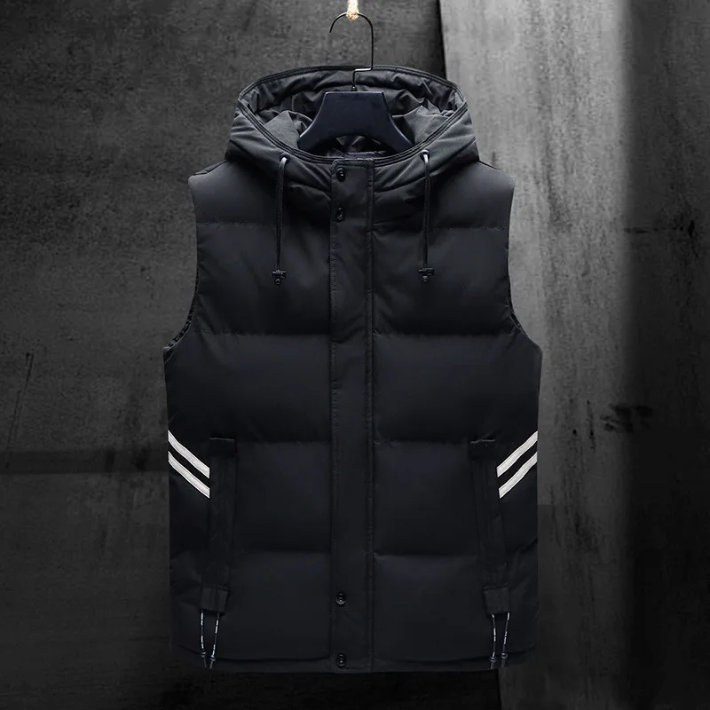 2019 New Vest Autumn and Winter Men's Casual Fashion Trend Port Wind Cotton Vest Hooded Slim Preppy Style Thick Warm jacket
2019 New Vest Autumn and Winter Men's Casual Fashion Trend Port Wind Cotton Vest Hooded Slim Preppy Style Thick Warm jacket
