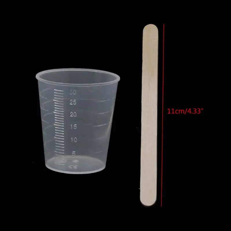 50 шт. 30 мл пластиковые Градуированные чашки с 50 деревянными перемешивающими палочками инструменты из эпоксидной смолы
50 шт. 30 мл пластиковые Градуированные чашки с 50 деревянными перемешивающими палочками инструменты из эпоксидной смолы
