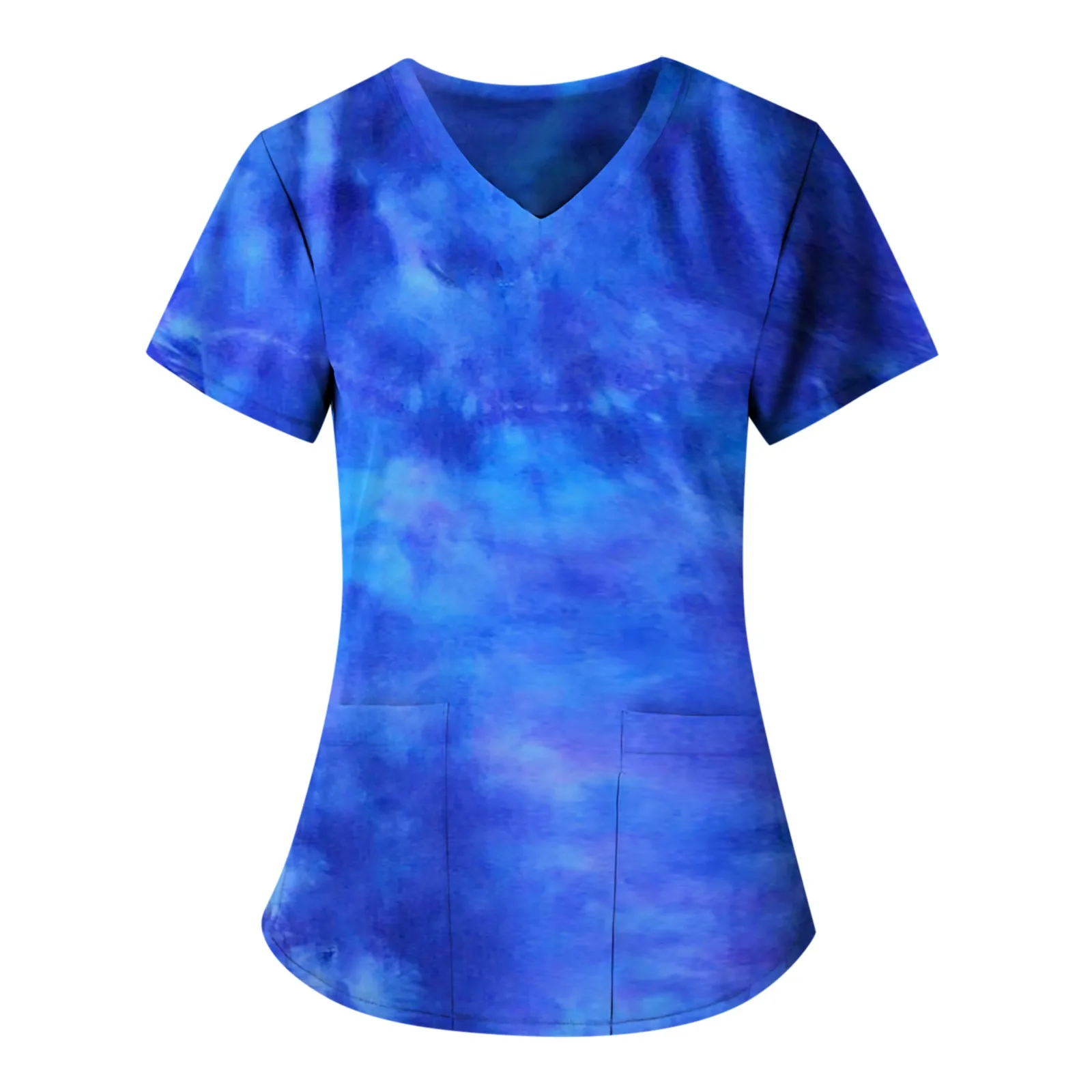 Women's Uniform T-shirts Tie-dye Print Short Sleeve V-neck Top Work Uniform Color Pocket Top Mujer Camisetas Tops Uniforms D4
Women's Uniform T-shirts Tie-dye Print Short Sleeve V-neck Top Work Uniform Color Pocket Top Mujer Camisetas Tops Uniforms D4