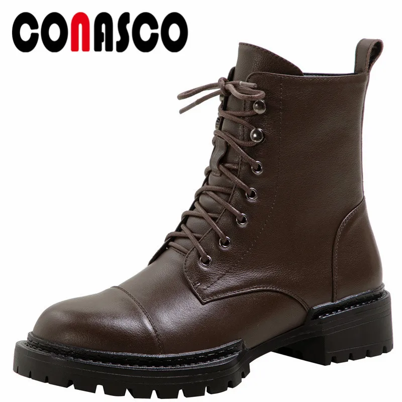 CONASCO New Punk Women Ankle Boots Autumn Winter Warm Cow Leather Party Basic Prom Office High Quality Motorcycle shoes Woman
CONASCO New Punk Women Ankle Boots Autumn Winter Warm Cow Leather Party Basic Prom Office High Quality Motorcycle shoes Woman