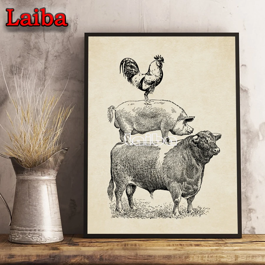 Diamond painting Farm Poultry Cow Pig Chicken Vintage art Kitchen Decor,French Country Farmhouse Retro diamond embroidey decor
Diamond painting Farm Poultry Cow Pig Chicken Vintage art Kitchen Decor,French Country Farmhouse Retro diamond embroidey decor