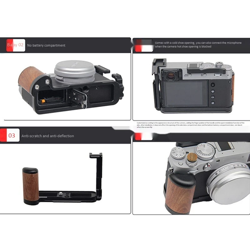 for Fuji X-T 100 Camera Protective Cover Expansion Accessories Quick Installation Board with Wooden Handle Handgrip
for Fuji X-T 100 Camera Protective Cover Expansion Accessories Quick Installation Board with Wooden Handle Handgrip