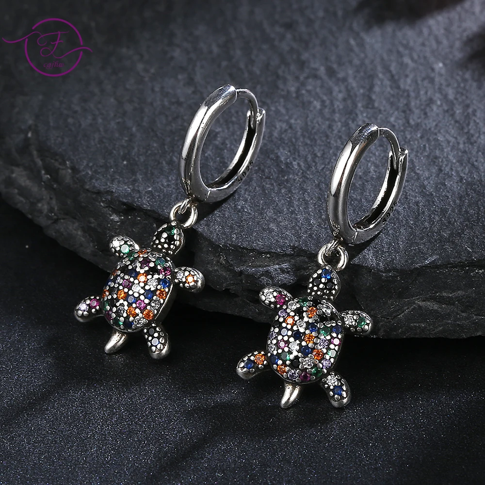 Cute Colorful Turtle Animal Zircon Drop Earrings 925 Sterling Silver Earrings for Women Fashion Party Jewelry Wholesale
Cute Colorful Turtle Animal Zircon Drop Earrings 925 Sterling Silver Earrings for Women Fashion Party Jewelry Wholesale