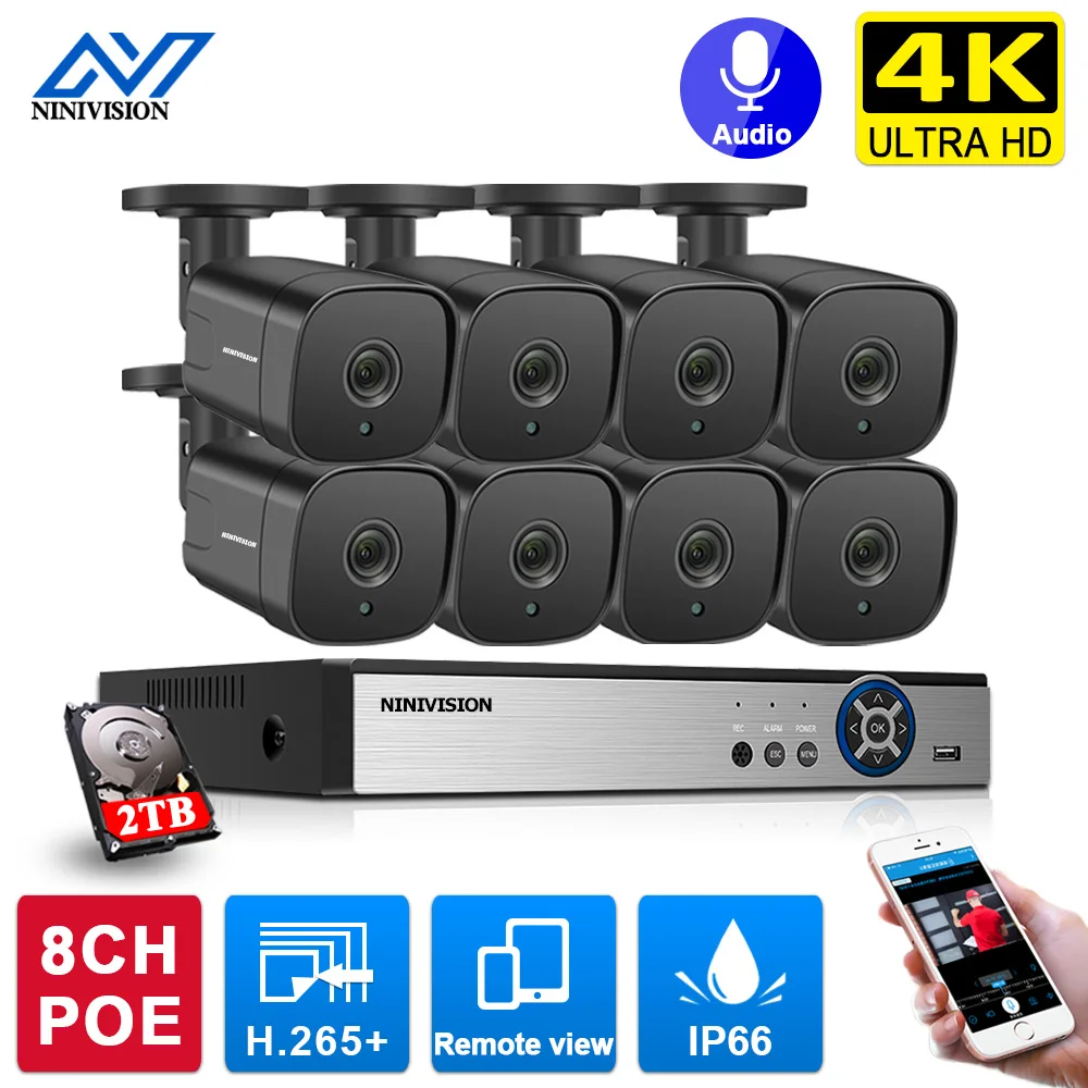 4CH 8MP FHD POE Video Surveillance Cameras System H.265+ 8MP NVR With Outdoor Waterproof Security IP Cameras Audio Record
4CH 8MP FHD POE Video Surveillance Cameras System H.265+ 8MP NVR With Outdoor Waterproof Security IP Cameras Audio Record