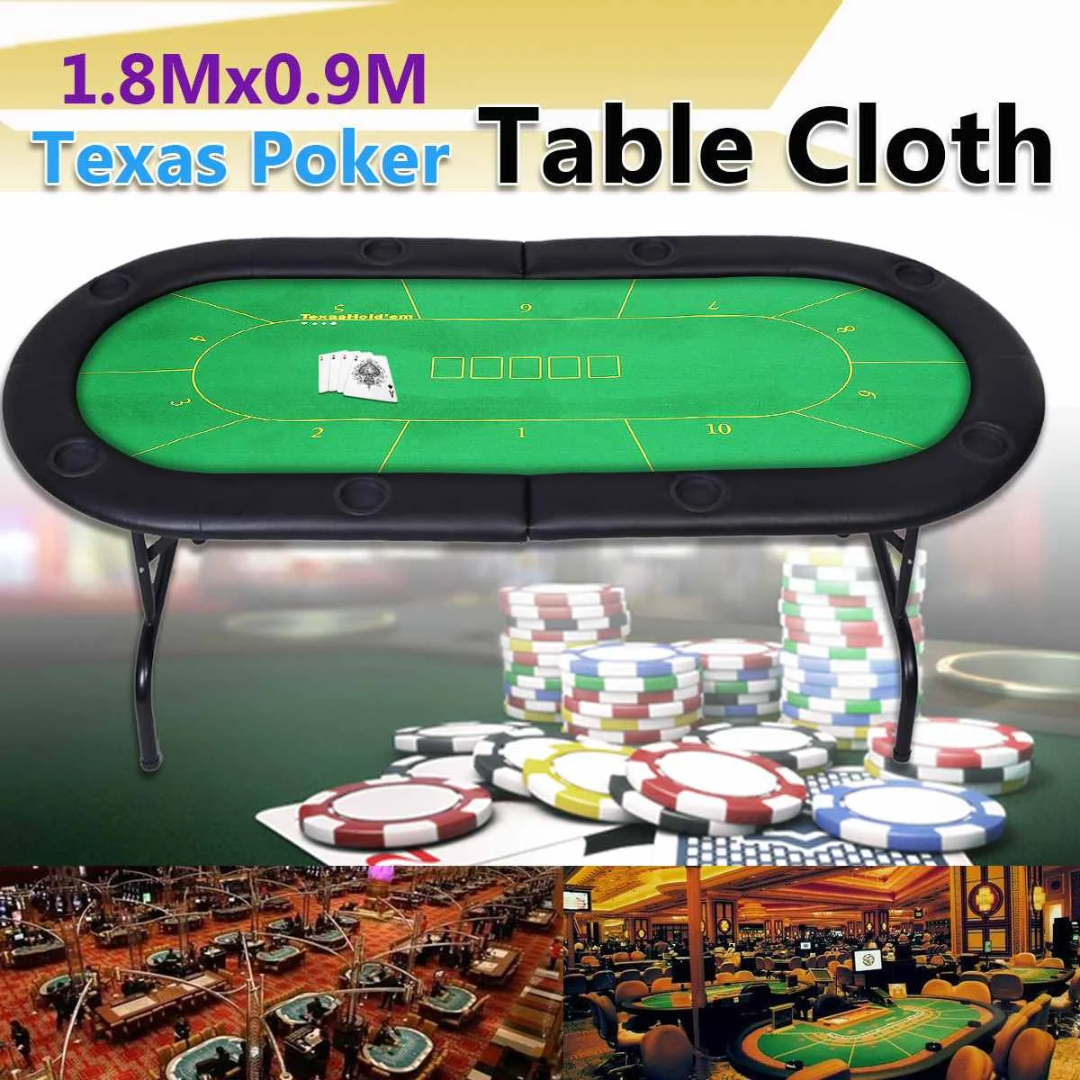180X90cm 10 Player Folding Felt Rotary Texas Holdem Poker Table Board Cloth Mat Board Game Poker Table Cloth Entertainment Board
180X90cm 10 Player Folding Felt Rotary Texas Holdem Poker Table Board Cloth Mat Board Game Poker Table Cloth Entertainment Board
