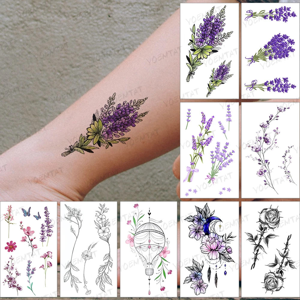 Waterproof Temporary Tattoo Sticker Purple Lavender Flower Green Color Tatoo Shoulder Arm Woman Man Child Art Flash Tatto
Waterproof Temporary Tattoo Sticker Purple Lavender Flower Green Color Tatoo Shoulder Arm Woman Man Child Art Flash Tatto