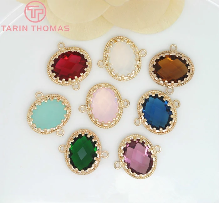 4PCS 24K Champagne Gold Color or Silver Color Brass with Oval Shape Colourful Glass Beads 2 holes Connect Charms Accessories
4PCS 24K Champagne Gold Color or Silver Color Brass with Oval Shape Colourful Glass Beads 2 holes Connect Charms Accessories