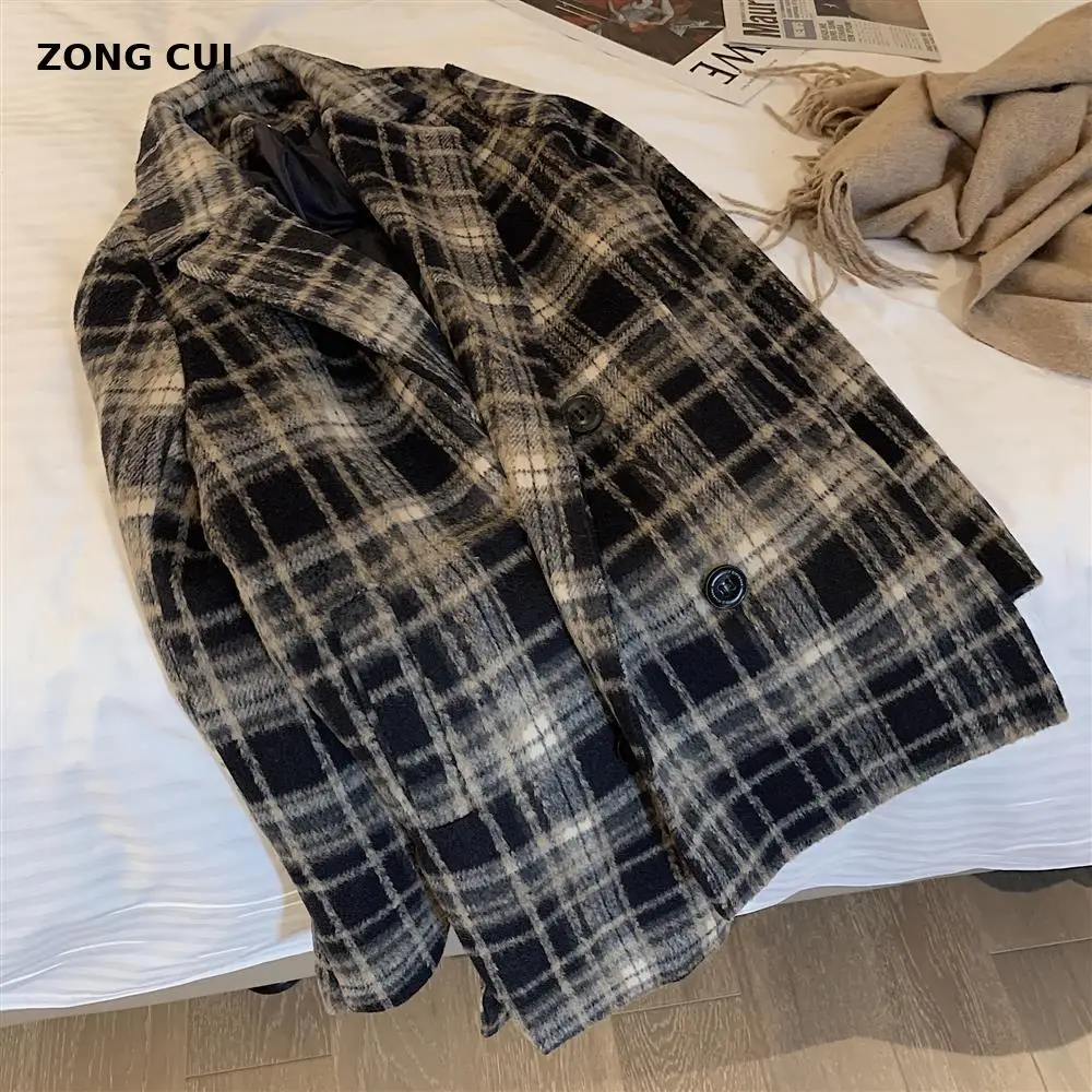 Vintage Wool Plaid Blazer Jacket Women 2021 Winter Turn Down Collar Double Breasted Wool Overcoat Korean Plaid Coat
Vintage Wool Plaid Blazer Jacket Women 2021 Winter Turn Down Collar Double Breasted Wool Overcoat Korean Plaid Coat