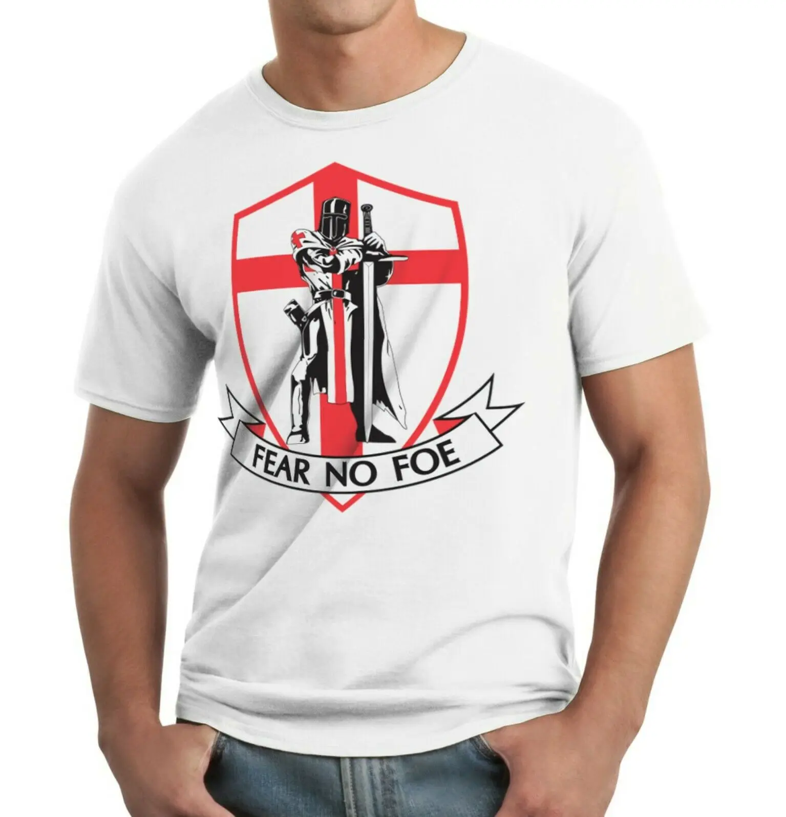 Warrior Fear No Foe England St Georges Day Patriotic Flag Crusader T-Shirt. Summer Cotton Short Sleeve O-Neck Mens T Shirt New
Warrior Fear No Foe England St Georges Day Patriotic Flag Crusader T-Shirt. Summer Cotton Short Sleeve O-Neck Mens T Shirt New