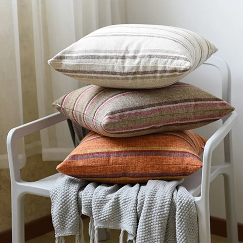 45*45 cm Cotton and Linen Living Room Bedroom Pillow Cover Comfortable Soft Knitting Pillowcase Stripe Thickening Cushion cover
45*45 cm Cotton and Linen Living Room Bedroom Pillow Cover Comfortable Soft Knitting Pillowcase Stripe Thickening Cushion cover