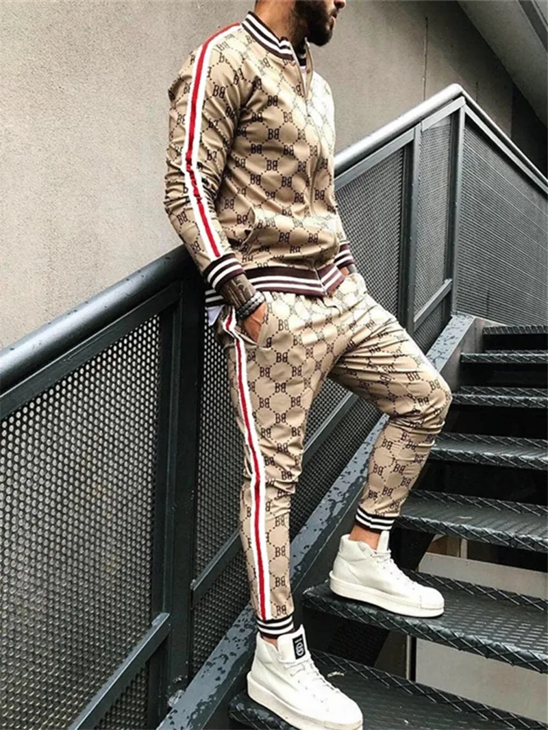 New 2021 gyms Men's Sets 2 Pieces Sets Tracksuit Men's Jackets+Pants suit Sportwear Gentlemen Plaid Mens Sports Suit men Clothes
New 2021 gyms Men's Sets 2 Pieces Sets Tracksuit Men's Jackets+Pants suit Sportwear Gentlemen Plaid Mens Sports Suit men Clothes