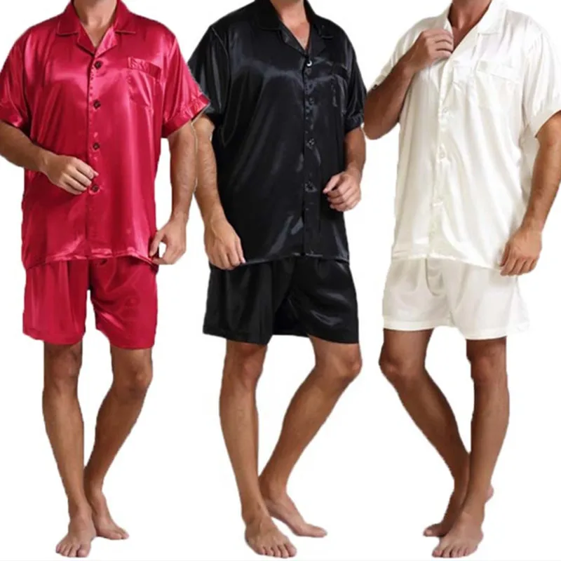 Plus Size Summer Fashion Men Silk Satin Pajamas Sets Soft Sleepwear Silk Short Sleeve Tops Short Men Pajama Homewear Suits M-3XL
Plus Size Summer Fashion Men Silk Satin Pajamas Sets Soft Sleepwear Silk Short Sleeve Tops Short Men Pajama Homewear Suits M-3XL